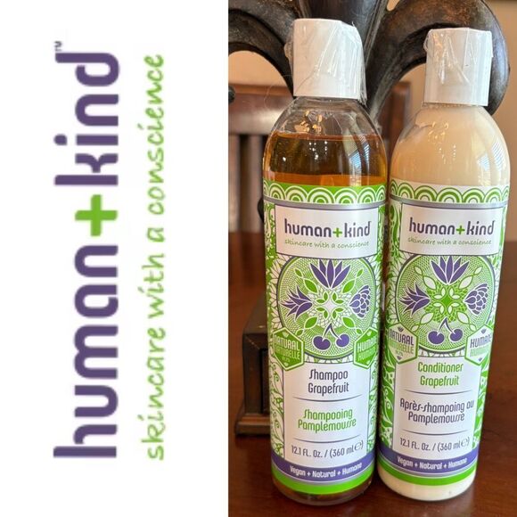 HUMAN + KIND - NWT Grapefruit Shampoo & Conditioner Duo/12.1 oz Each/Vegan - Picture 1 of 15